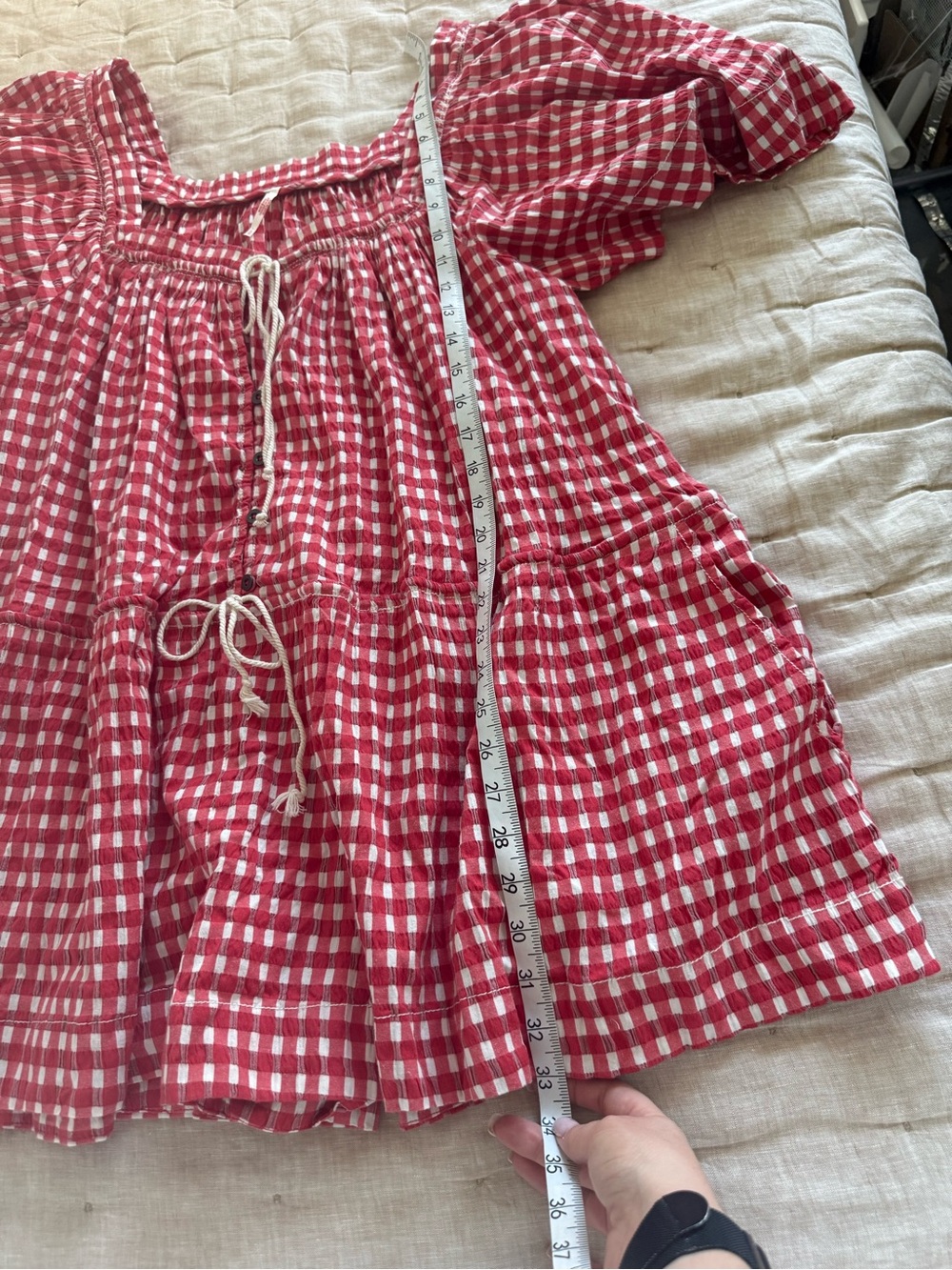 Free People Red Gingham Short Jumpsuit Romper - Picture 13 of 15